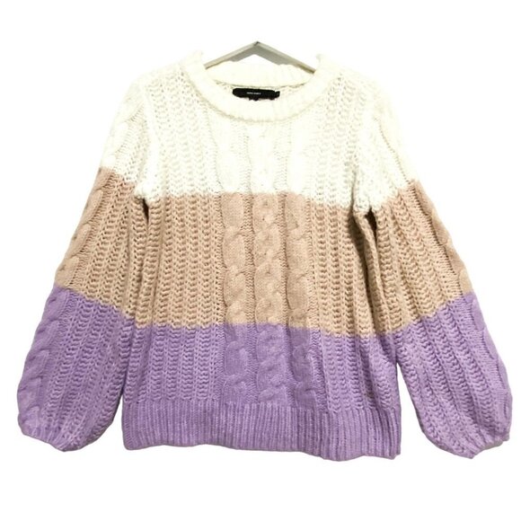 VERO MODA Becca Colorblock Cable sweater, Size M - Picture 4 of 11